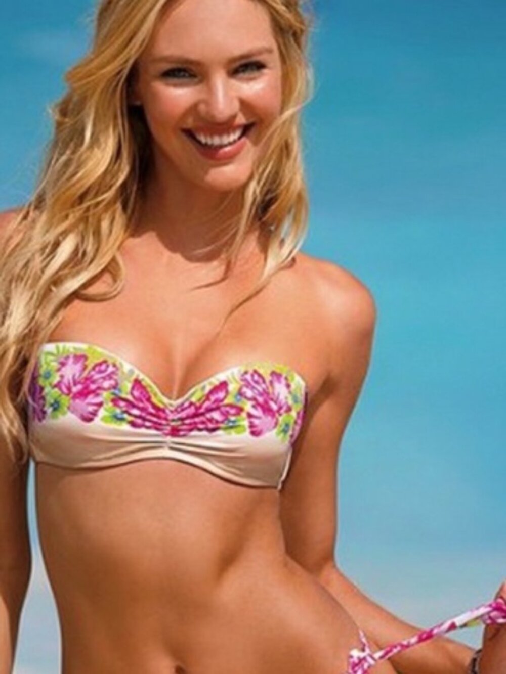 Victoria's Secret | Strapless Sand Beach floral Bikini Top | Size 34B